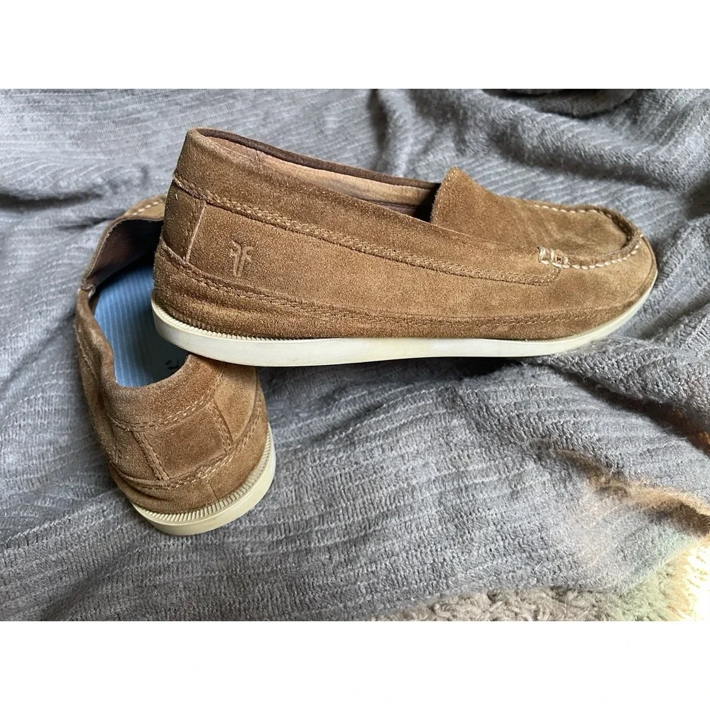 FRYE BAXTER Men's Slip On Loafer Shoes Brown Suede Leather Size 9.5